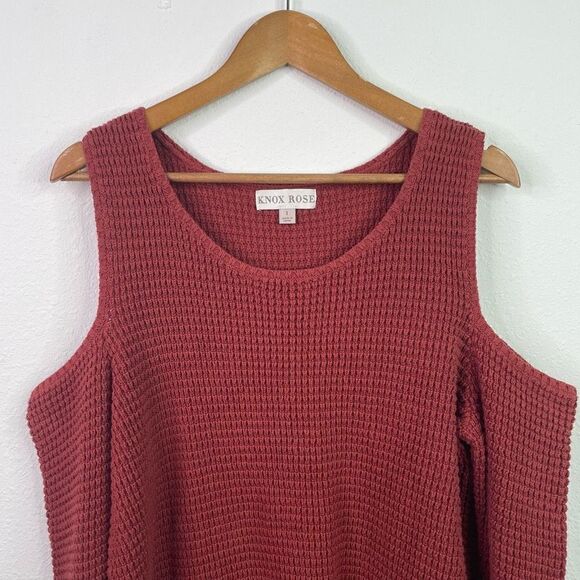 Knox Rose Women’s Clay Cold Shoulder Knit Sweater Size 1 X - Picture 2 of 7